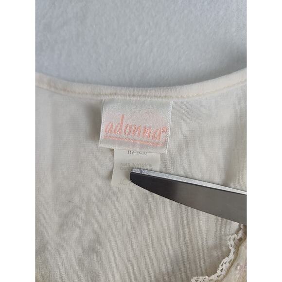 Adonna JC Penny’s Ivory Nylon Poly Blend Midi Nightgown Large Prairie Cottage - Picture 7 of 9